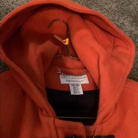 Mulberry Bright Orange Hooded  Lined Utility Jacket - Picture 5 of 7